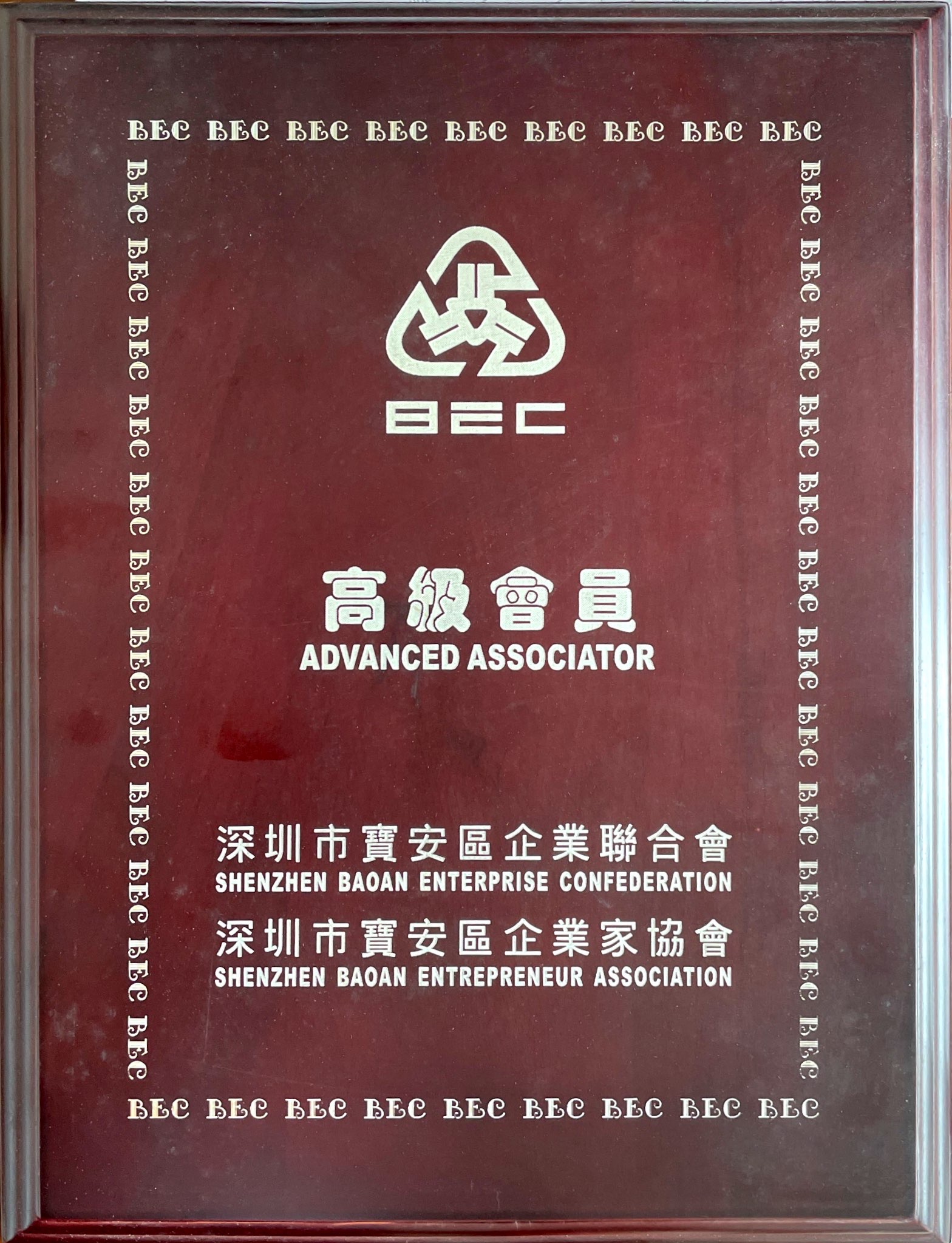 深圳市宝安区企业联合会 BEC高级会员